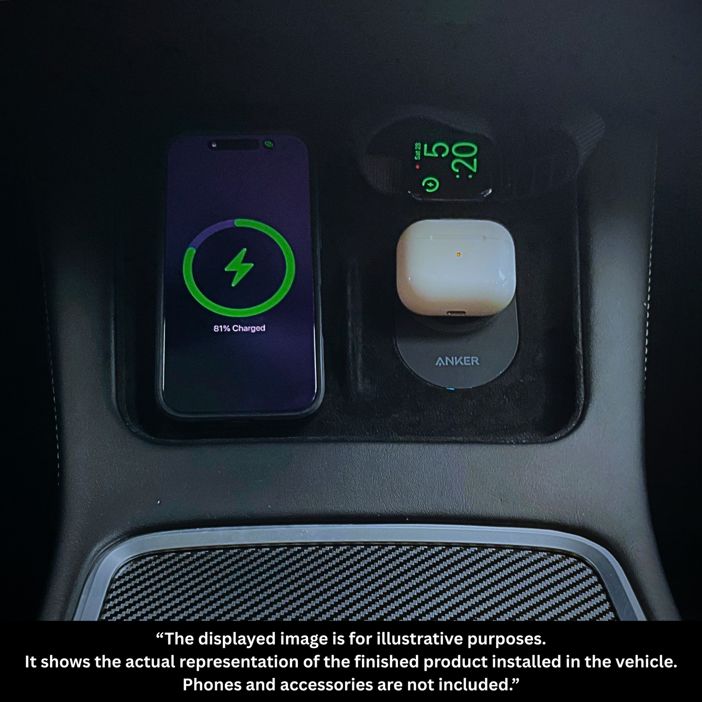 Pre-Wrapped Charging Pad With Chargers / 2021-24 Tesla Model 3 & Y (Pre-Highland/Juniper)